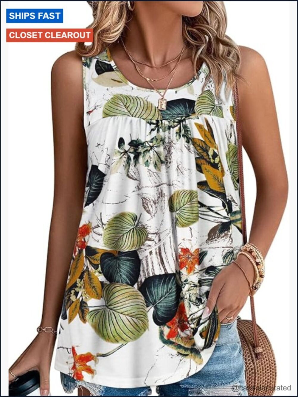 Womens Loose Fit Tank Top Sleeveless Summer Tunic T Shirt Casual Blouse
